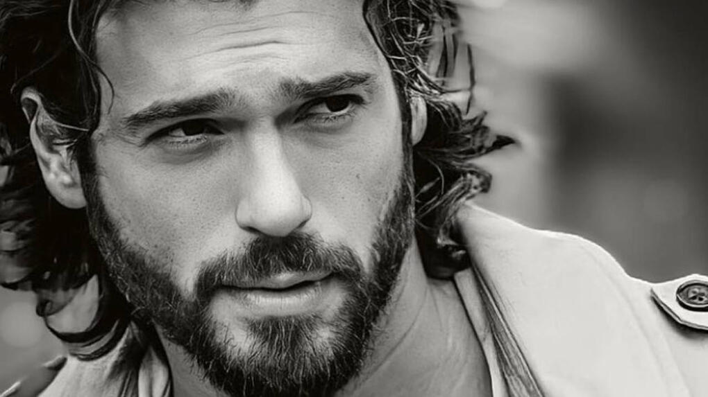 Can Yaman Black & White Modeling Headshot photo